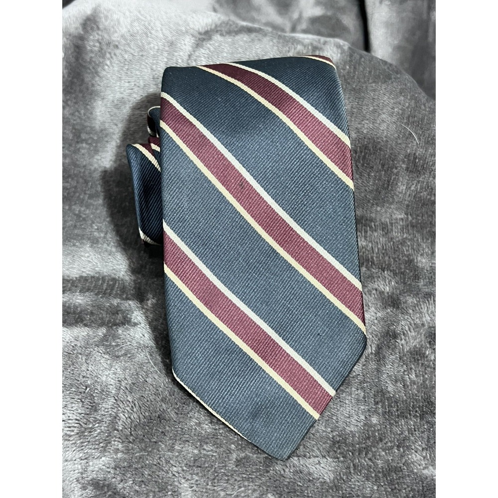 MENS VINTAGE SQUIRE SHOP  3" REPP TIE STRIPED  NAVY BLUE RED Canal Square USA